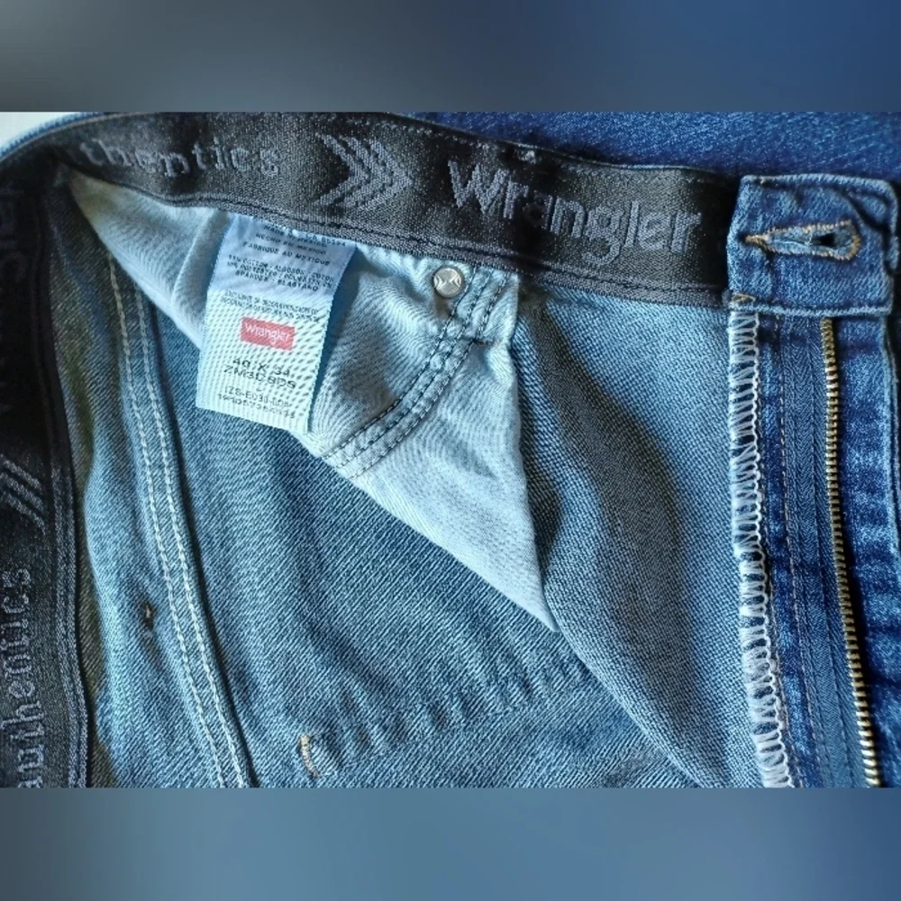 Wrangler Authentics Men's Blue Denim Jeans 40x34